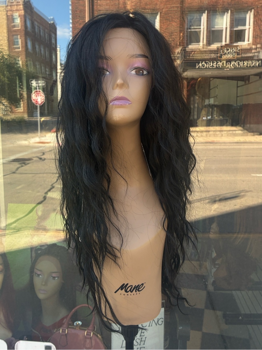 Long Black 20 inch Lace Front Wig